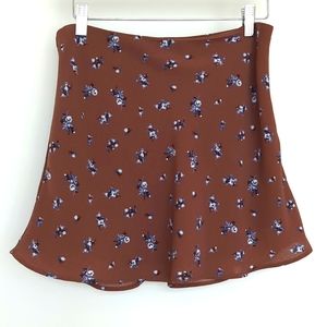 H&M mini floral skirt chocolate Sz 6